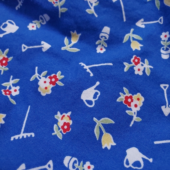 Vintage Bercot Garden Girls Puffed Sleeve Dress Size 5 Red Blue Floral Cotton - Picture 7 of 11